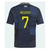 Ecosse 2024 Euro Soccer Jersey Équipe nationale écossaise MCGINN Maillot de football Kit enfants Ensemble Accueil Bleu marine Extérieur Blanc ROBERTSON