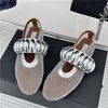 2024 Spring/Summer Metal Decoration Mary Jane Women's Flat Bottom Round Head Mesh Ballet Dance Shoes