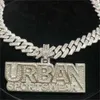 Luxo high-end jóias hip hop 925 prata masculino 2.5 Polegada carta urbana pingente moissanite