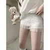 Pantalones cortos de mujer estilo coreano Kawaii Harajuku blanco lindo Lolita pantalones cortos casuales estéticos ropa de verano de moda