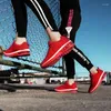 Chaussures décontractées pour femmes, baskets rouges et noires, mode coréenne, maille respirante, coussin, Tenis Feminino, printemps 2024