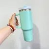 Mix Colors H2.0 blank sublimation matte macaron 40oz tumbler Vacuum Insulated Travel Coffee Mug with handle and straw For coffee beverage cold drinks