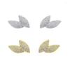 Boucles d'oreilles brillantes en forme de feuille de Marquise, zircone cubique pavée délicate pour femmes, fête de mariage, Styles assortis, bijoux pendentifs