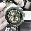 Montre-bracelet AP élégante et minimaliste, série Royal Oak Offshore, acier de précision en carbone forgé, machines automatiques, affichage de la date 44mm, fonction de synchronisation, montre d'affaires pour hommes