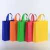 Tecido não-tecido novo dobrável compras colorido reutilizável eco-friendly saco dobrável novas senhoras sacos de armazenamento s