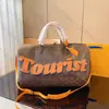 Prodotto popolare Borsa da viaggio borsone Borsa da viaggio moda uomo e donna Borsa da pendolare Borsa a tracolla a spalla in pelle di tela rivestita modello serie stile griglia