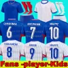 크기 S-4XL Maillots de Football 2024 Frances 축구 유니폼 유로 24 25 축구 셔츠 프랑스 저지 홈 어웨이 MBAPPE GRIEZMANN CAMAVINGA LONG SLEEVED WOMEN KIDS