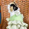 Costumi per gatti Abiti per cani scozzesi morbidi Costume per animali domestici Gonna da principessa in poliestere traspirante Abito in felpa stile preppy Estate