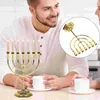 Ljusstakar menorah hög chanukah juldekor dekorativ ljusstake ornament gyllene retriever