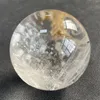 Dekorativa figurer 132G Natural Stone Clear Quartz Ball Polished Rainbow Sphere Crystal Reiki Healing Presentrum Dekor Fengshui Y1942