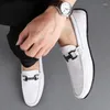 Chaussures décontractées hommes arrivée mocassins robe de mariée en cuir véritable sans lacet conduite confortable pour