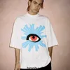 Hochwertiges House of Errors Eye Truth Foamed Print Small Crowd Street Vibe Washed Old Kurzarm-T-Shirt