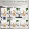 Briteman 6-Layer Floor Bamboo Tree Bookshelf、Modern Vertical Office Book Creative-Curved Shelfストレージ、家族生活のコーナーベッドルーム用の本棚