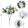 Decorative Flowers 11 Heads Artificial Flower Silk Rose White Eucalyptus Leaves Peony Bouquet Fake For Wedding Table Party Vase Home Decor