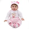 4555cm واقعية Reborn Doll Doll Mahair Silicone Cloth Dolls Full Bebe Borm Girl مع Pacifier 240304