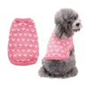 Vêtements pour chiens Pull élégant Adorable motif de coeur Pet à la mode tricoté Saint-Valentin tenue pour petits chiens moyens