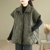 여성용 조끼 면화 조끼 2024 가을 겨울 패션 단순성 편안한 다운 허리 코트 기질 다목적 숙녀 재킷