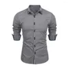 Męskie koszule męskie Mężczyźni Plaid Button Down Down Down Kolor blocch Drukuj Spring Slim Fit Business Cardigan na streetwear