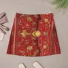 Skirts Red 'portefuille' Book Cover With Gold Thread And Lock 1764 Mini Skirt Short Woman