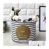 Storage Baskets Desktop Basket Cute Printing Waterproof Organizer Cotton Linen Sundries Box Cabinet Underwear Bag Drop Deli Homefavor Dh5Tk