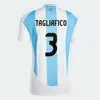 2024 Argentine 3 étoiles Soccer Jerseys Messi Mac Allister Enzo J. Alvarez Dybala Di Maria Martinez de Paul Maradona 24 25 Hommes Enfants Kits Chemise de football Fans Player Version