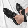 Sapatos casuais de couro genuíno preto metade para homens sapato mules moda designer de luxo marca mocassim baotou toe