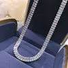 Nouveau S925 argent Sterling plein diamant collier femme luxe géométrique simple rangée blanc 5a Zircon bijoux