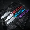 Nimoknives Fatdragon Outdoor Edc Survival Autodefesa Faca Dobrável Lâmina D2 Alumínio T6-6061 Design Original YGGDRASIL Cozinha Facas de abertura rápida