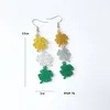 Dangle Earrings St. Patrick's Day Greenアイリッシュフェスティバルラッキースパークリングアクリルクローバーグラスビール装飾ギフト