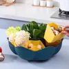 Plates Kitchen Rotating Pot Vegetable Sink Drain Basket Household Multi-Compartment Fruit Plate