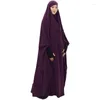 Roupas étnicas Mulheres Muçulmanas Vestido de Oração de Uma Peça Capa Completa Com Capuz Islâmico Eid Jilbab Overhead Abaya Kaftan com Hijab Dubai Ramadan Longo