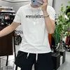 Men's T-Shirts Short Sleeved Men T-shirt Trendy Letter Printing Causal Homme Tees Base Shirt Slim Cotton Summer New Plus Size 7xl Clothing