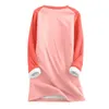 Women's T Shirts 2024 Autumn And Winter T-Shirt Tops Bottoming Shirt Velvet Loose Lamb Wool Warm Jacket Sweatshirt