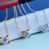 screw choker necklaces carter jewelry Classic Bullhead Necklace Womens Four Claw Mosang Single Diamond Pendant Collar Chain Fashionable Versatile