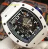 RM Watch Rennuhr Sportuhr RM030 Serie RM030 Weiße Keramik Limited Edition Mode Freizeit Sport Handgelenk Chronograph Uhr
