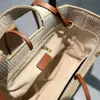 女性トートバッグデザイナーストローバッグサマーウーブンバッグレターショッピングバッグ2サイズショルダーバッグラグジュアリークロスボディバッグ女性ハンドバッグブランド財布