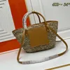 Designer Lafitee Grasss Beach Bag Basket Grass Bag Le Petit Panier Soli Women's Fashion Handbag Grass Bag Colored Metal Handwoven Crossbody Handbag Vacation Bag