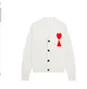 Designer amis tröja män kvinnors koreanska mode en hjärtmönster rund halsknitkläder tröjor lyx designer cardigan brev alfabet söttröja