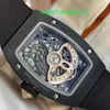 Crystal Automatic Wrist Watch RM Wristwatch RM07-01 Hålig ut urtavla med Diamond Inlaid Black Lips Womens Automatisk mekanisk schweizisk berömd klockklocka