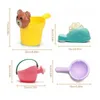 Sand Play Water Fun Bath Toys Set Summer Bathroom Beach Sand Water Toys Silicone Shampoo Cup Baby Shower Set For Kids Toys And Games Accessories 240321