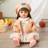 55cm Reborn Dolls Full Body Silicone Vinyl Doll Beauty Long Hair Girl Lifelike Bewborn Baby Princess Bebe Toys 240304