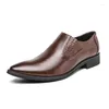 Chaussures décontractées classiques de Style italien pour hommes, robe en cuir à bout pointu, originale, formelle, confortable, résistante à l'usure