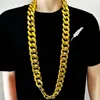 Kedjor Big Chunky Necklace Rapper Fake Gold Chain 90s Hip Hop Plastic Costume Performance Props smycken