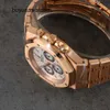 Montre-bracelet AP élégante et minimaliste, série Royal Oak, chronographe 25960or.Oo.1185or.02, plaque blanche argentée, montre mécanique automatique pour hommes