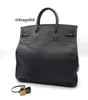 Genuine Leather Handbag L Totes Bags 40cm or 50cm leather bag lychee grain calfskin women's bag leather portable leisure bag buckle
