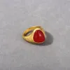 Unique Personality Irregular Set Ruby Ring European and American Niche Design Minimalist Temperament Ring Fashionable and Versatile OL Ring for The Workplace