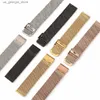 Watch Bands Stainless Steel Mesh Band Wrist Straps Rose Golden Black band 18mm/20mm/22mm/24mm Fashion Durable Straps Wholesale Y240321