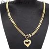 5 шт золотого цвета ожерелье звено цепи сердце кулон модные украшения женские аксессуары 240311