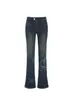 Kvinnors jeans koreanska version låg midja harajuku modedesign blå y2k amerikansk high street smal flare långa byxor kvinnor
