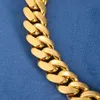 Collar de pulsera de cadena de eslabones cubanos de Miami amarillo de oro relleno sólido de 10K 14K de 18 mm S Sier personalizado para hombres para hombres